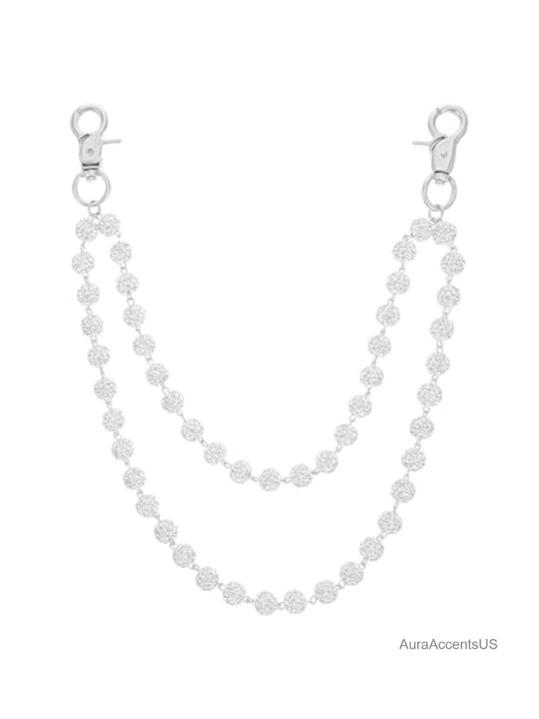 Ceramic Bead Waist Chain, Rhinestone Pearl Pants Chain For Men Women